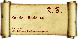 Kozó Beáta névjegykártya