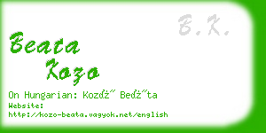 beata kozo business card